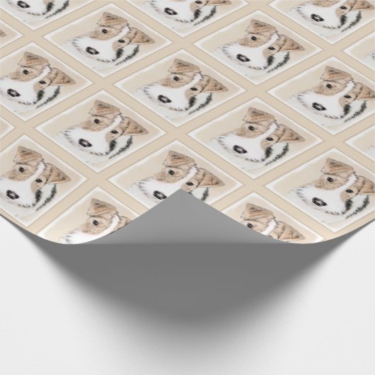 Wire fox terrier Painting - Cute Original Dog Art Cadeaupapier (Hoek)