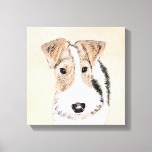 Wire fox terrier Painting - Cute Original Dog Art Canvas Afdruk