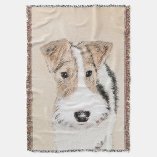 Wire fox terrier Painting - Cute Original Dog Art Deken