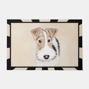 Wire fox terrier Painting - Cute Original Dog Art Deurmat