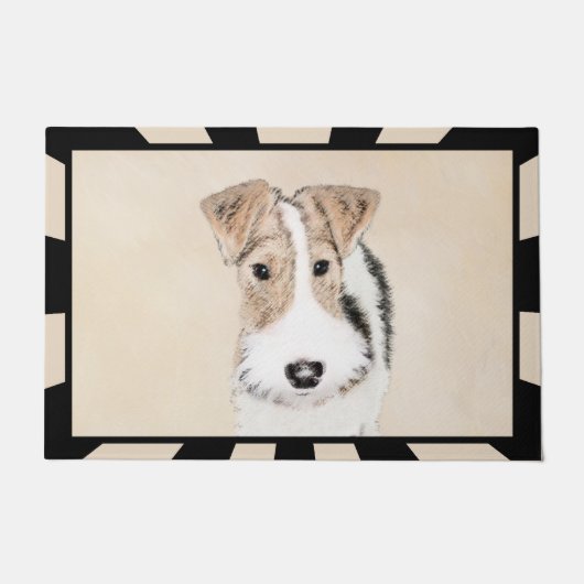 Wire fox terrier Painting - Cute Original Dog Art Deurmat (Voorkant)