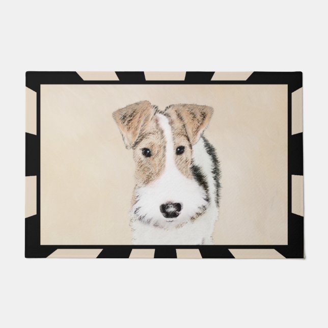 Wire fox terrier Painting - Cute Original Dog Art Deurmat (Voorkant)
