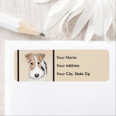 Wire fox terrier Painting - Cute Original Dog Art Etiket (Insitu)