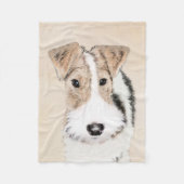 Wire fox terrier Painting - Cute Original Dog Art Fleece Deken (Voorkant)