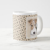Wire fox terrier Painting - Cute Original Dog Art Grote Koffiekop (Voorkant rechts)