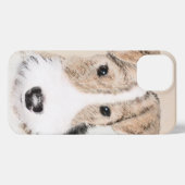 Wire fox terrier Painting - Cute Original Dog Art iPhone Hoesje (Achterkant horizontaal)
