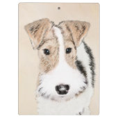Wire fox terrier Painting - Cute Original Dog Art Klembord (Achterkant)