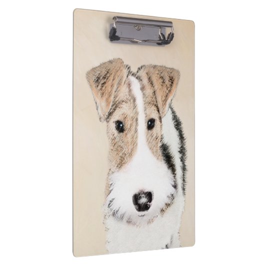 Wire fox terrier Painting - Cute Original Dog Art Klembord (Rechts)