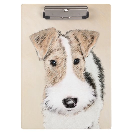 Wire fox terrier Painting - Cute Original Dog Art Klembord (Voorkant)