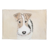 Wire fox terrier Painting - Cute Original Dog Art Kussensloop (Achterkant)