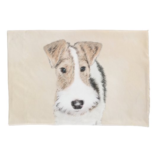 Wire fox terrier Painting - Cute Original Dog Art Kussensloop (Voorkant)