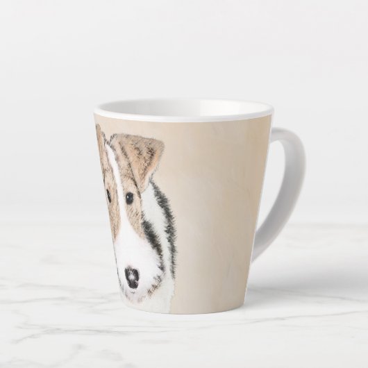 Wire fox terrier Painting - Cute Original Dog Art Latte Mok (Rechterhoek)