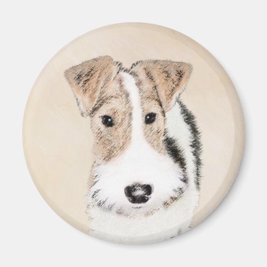 Wire fox terrier Painting - Cute Original Dog Art Magneet (Voorkant)