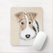 Wire fox terrier Painting - Cute Original Dog Art Muismat (Met muis)