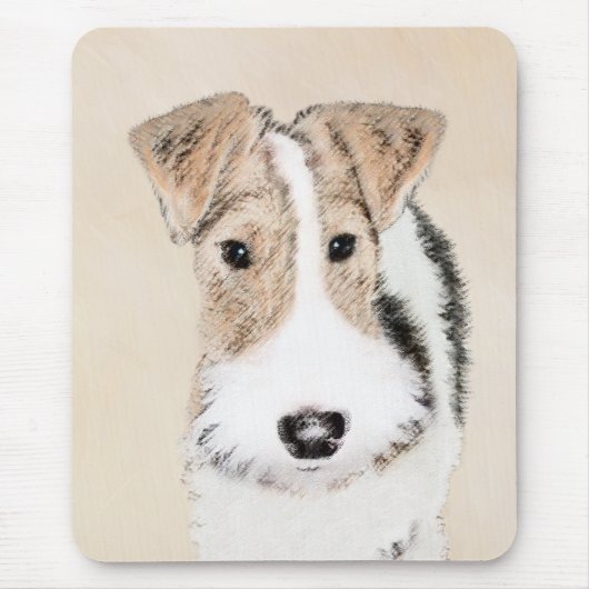 Wire fox terrier Painting - Cute Original Dog Art Muismat (Voorkant)