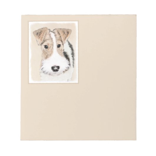 Wire fox terrier Painting - Cute Original Dog Art Notitieblok (Voorkant)