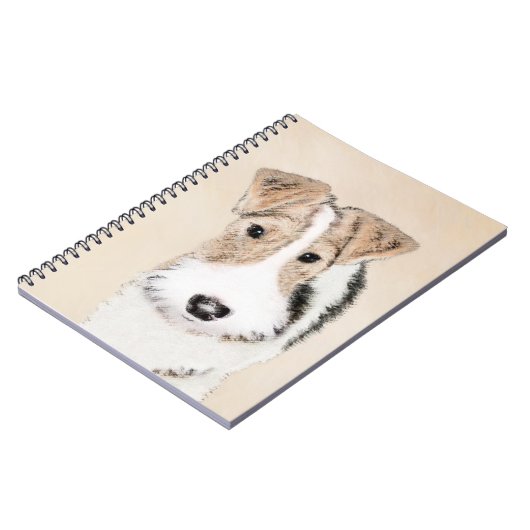 Wire fox terrier Painting - Cute Original Dog Art Notitieboek (Linkerzijde)