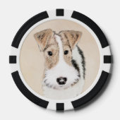 Wire fox terrier Painting - Cute Original Dog Art Poker Chips (Voorkant)