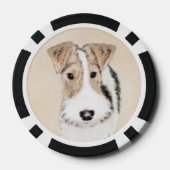 Wire fox terrier Painting - Cute Original Dog Art Poker Chips (Achterkant)