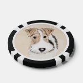 Wire fox terrier Painting - Cute Original Dog Art Poker Chips (Enkel)
