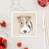 Wire fox terrier Painting - Cute Original Dog Art Servetten (Insitu)