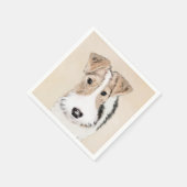 Wire fox terrier Painting - Cute Original Dog Art Servetten (Hoek)