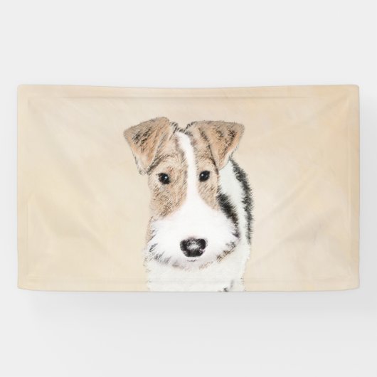 Wire fox terrier Painting - Cute Original Dog Art Spandoek (Horizontaal)