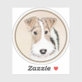 Wire fox terrier Painting - Cute Original Dog Art Sticker (Vel)