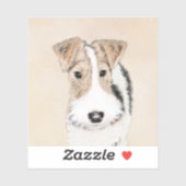 Wire fox terrier Painting - Cute Original Dog Art Sticker (Vel)