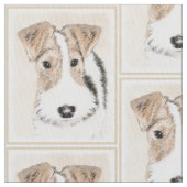 Wire fox terrier Painting - Cute Original Dog Art Stof (Close Up)