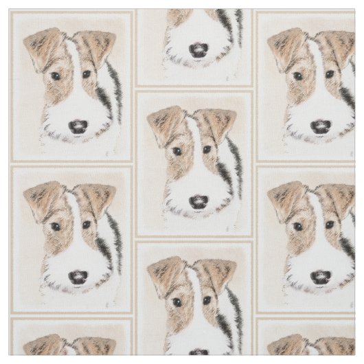 Wire fox terrier Painting - Cute Original Dog Art Stof (Swatch)