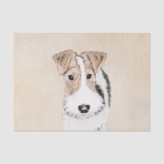 Wire fox terrier Painting - Cute Original Dog Art Tissuepapier (Voorkant)