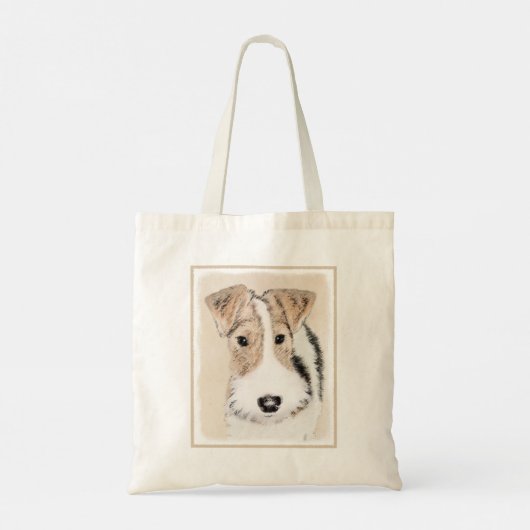 Wire fox terrier Painting - Cute Original Dog Art Tote Bag (Achterkant)