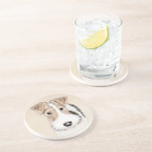 Wire fox terrier Painting - Cute Original Dog Art Zandsteen Onderzetter (Zijkant)