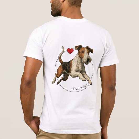  Wire Fox Terrier Portret T-shirt (Achterkant)