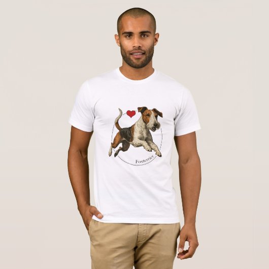  Wire Fox Terrier Portret T-shirt (Voorkant volledig)