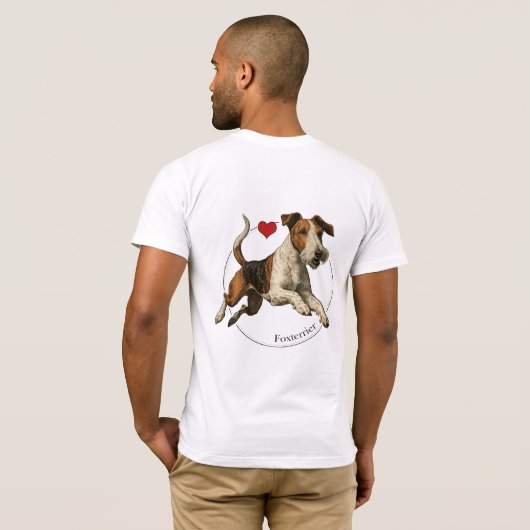  Wire Fox Terrier Portret T-shirt (Achterkant volledig)