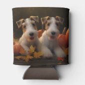 Wire Fox Terrier Puppy Herfst Delight Pompoen Blikjeskoeler (Achterkant)