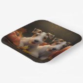 Wire Fox Terrier Puppy Herfst Delight Pompoen Papieren Bordje (Gebogen)