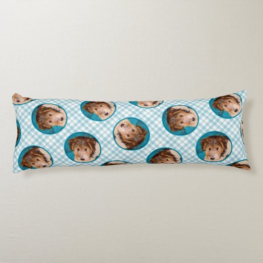 Wire Fox Terrier Puppy Schilderij driekleur Dog Ar Lichaamskussen (Achterkant)