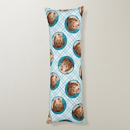 Wire Fox Terrier Puppy Schilderij driekleur Dog Ar Lichaamskussen (Achterkant (Verticaal))