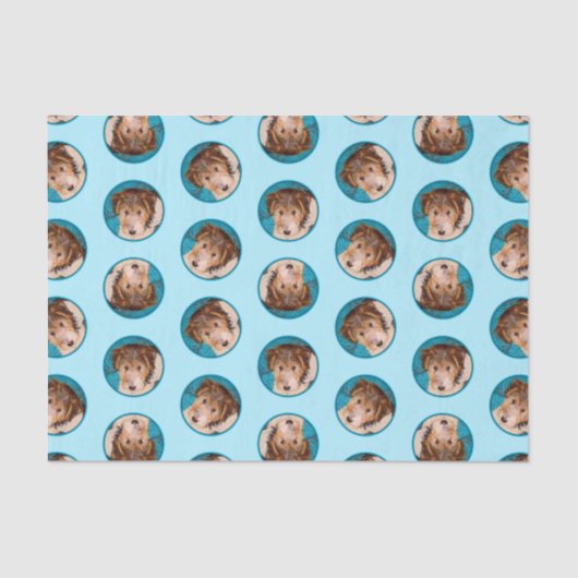 Wire Fox Terrier Puppy Schilderij driekleur Dog Ar Tissuepapier (Voorkant)