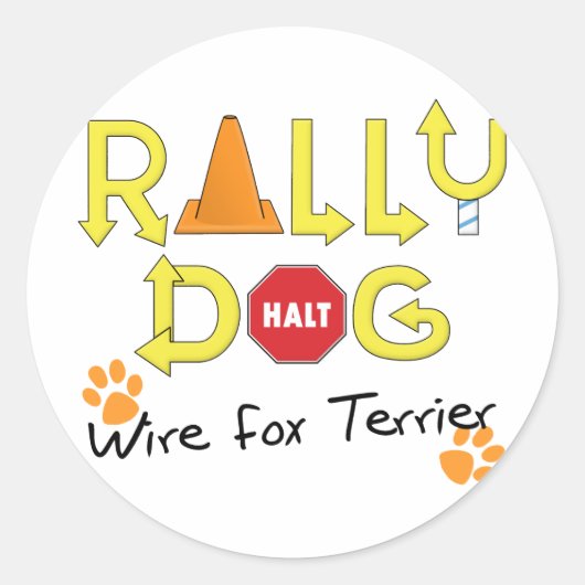Wire Fox Terrier Rally Dog Ronde Sticker (Voorkant)