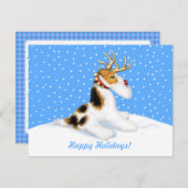 Wire Fox Terrier Reindeer Kaart (Voorkant / Achterkant)