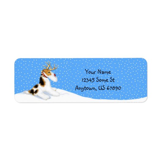 Wire Fox Terrier Reindeer Labels (Voorkant)