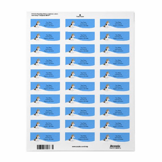 Wire Fox Terrier Reindeer Labels (Full Sheet)