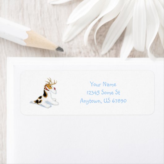 Wire Fox Terrier Reindeer Labels (Insitu)
