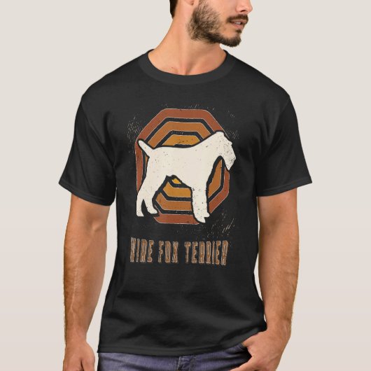 Wire Fox Terrier Retro Classic Dog Love T-shirt (Voorkant)
