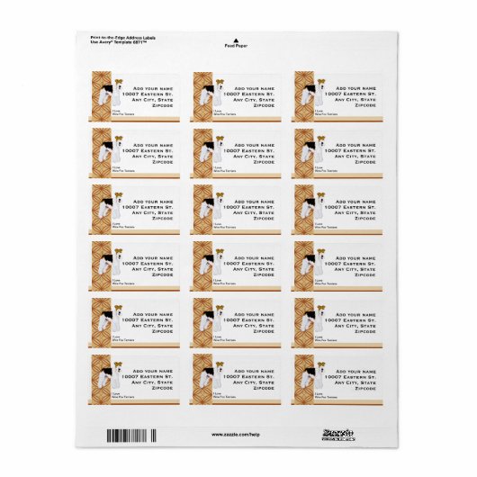 Wire Fox Terrier Roest Design Adreslabel Etiket (Full Sheet)