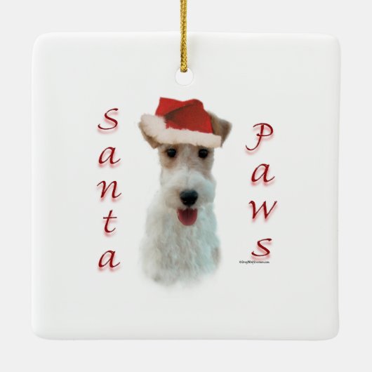 Wire Fox Terrier Santa Paws Keramisch Ornament (Achterkant)